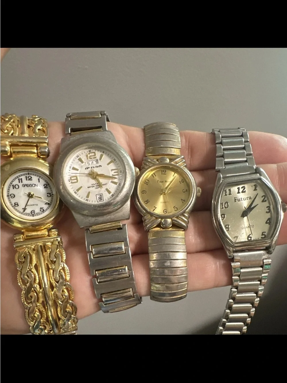 Mixed Lot of Four Womens Wrist Watches - Gold & Silver Tones. Set of 4